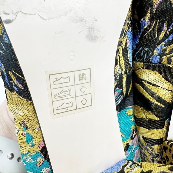 ASOS Simone Floral Satin Fabric Block Heels In Jacquard Sz 5 - Picture 10 of 11